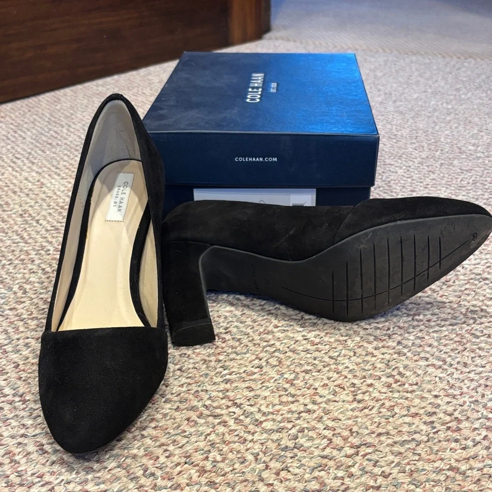 Cole Haan Black Suede Heels - Picture 5 of 5